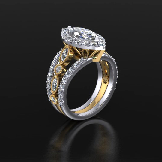 Diamond Ring with Vertical Stones 