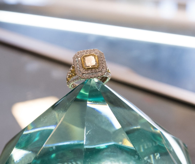 New jewelry piece on a diamond