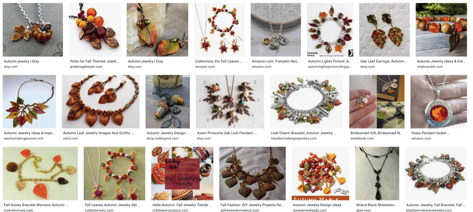 Fall-themed custom jewelry 