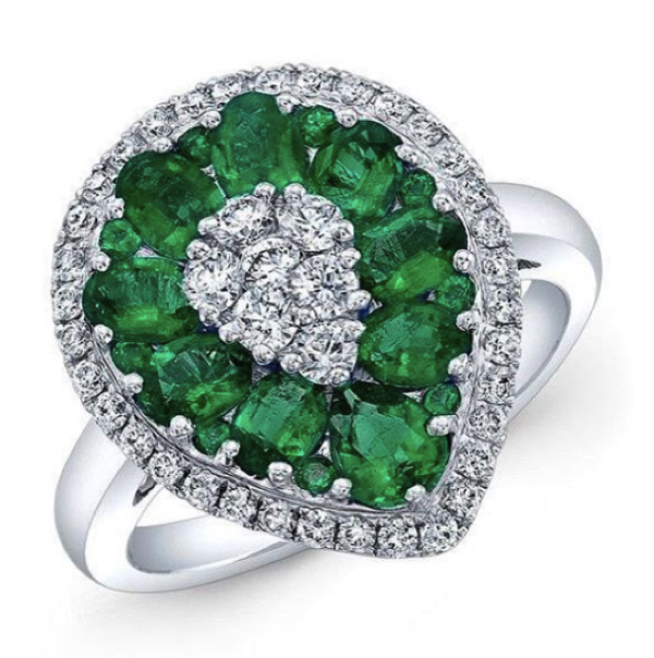 New emerald and diamond ring