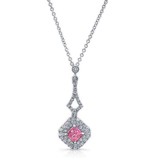 New Modern pink diamond necklace 