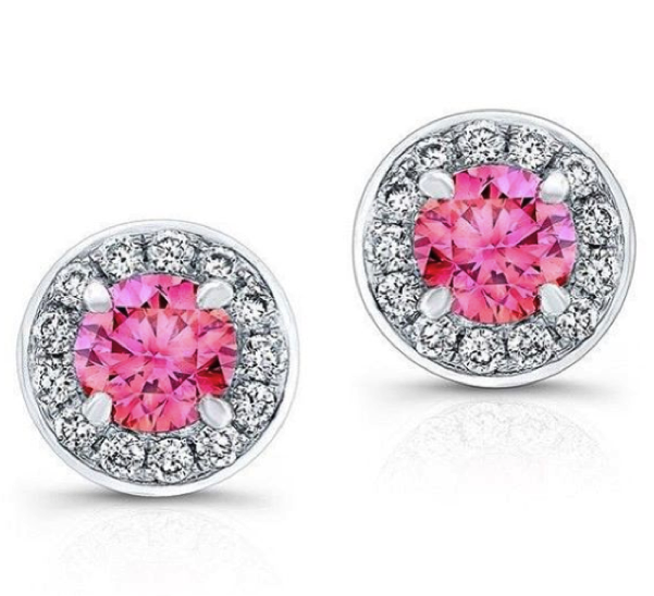 New Modern Pink Diamond earrings