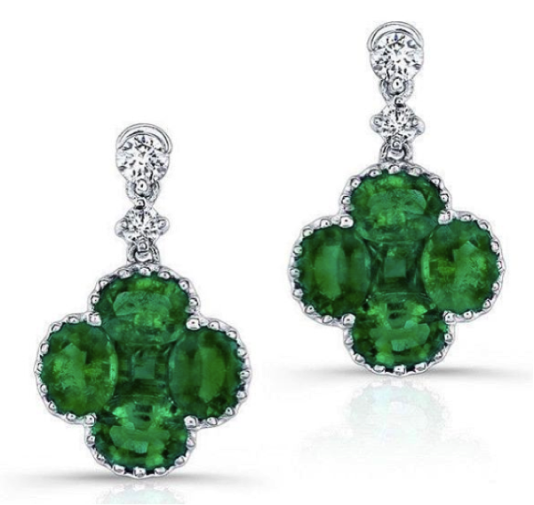 emerald and diamond earrings 