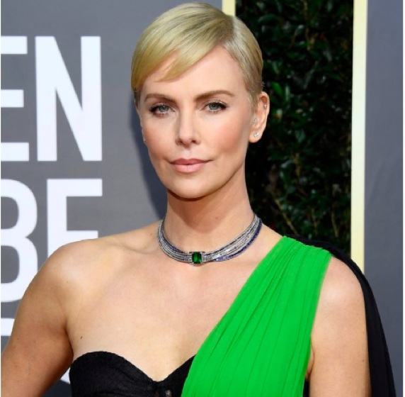 Charlize Theron with Spring jewelry