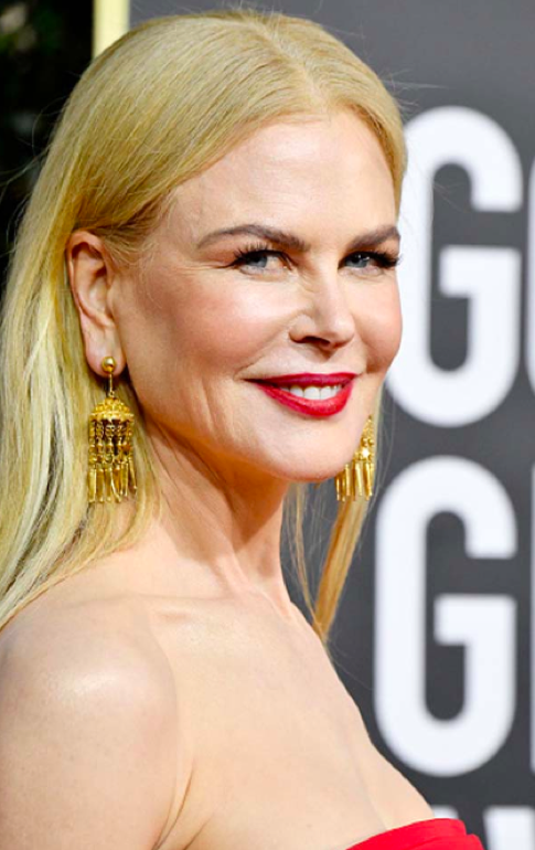 Nicole Kidman with custom gold earrings