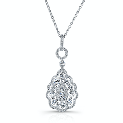 White gold and diamond necklace